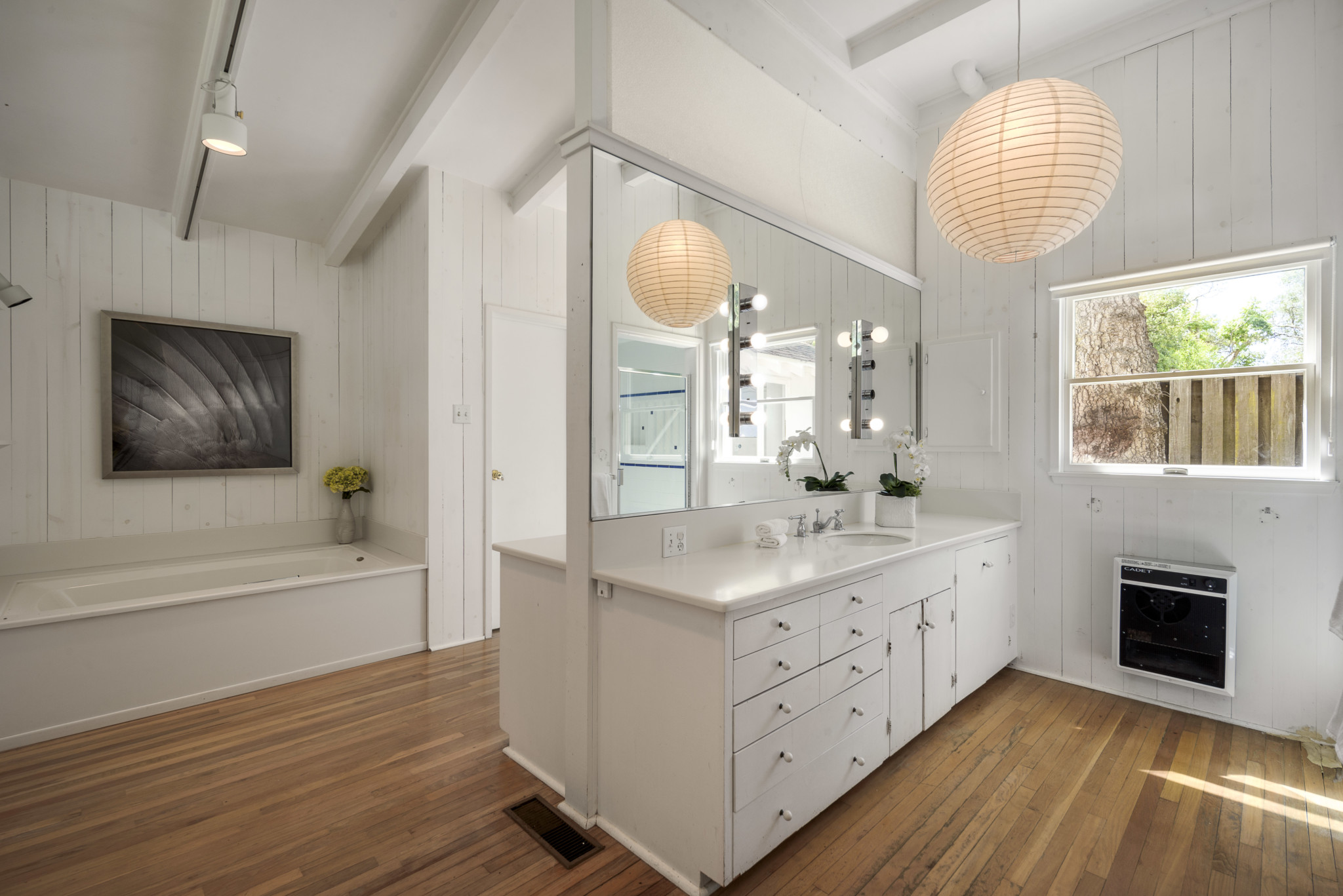 Open floor plan bathroom