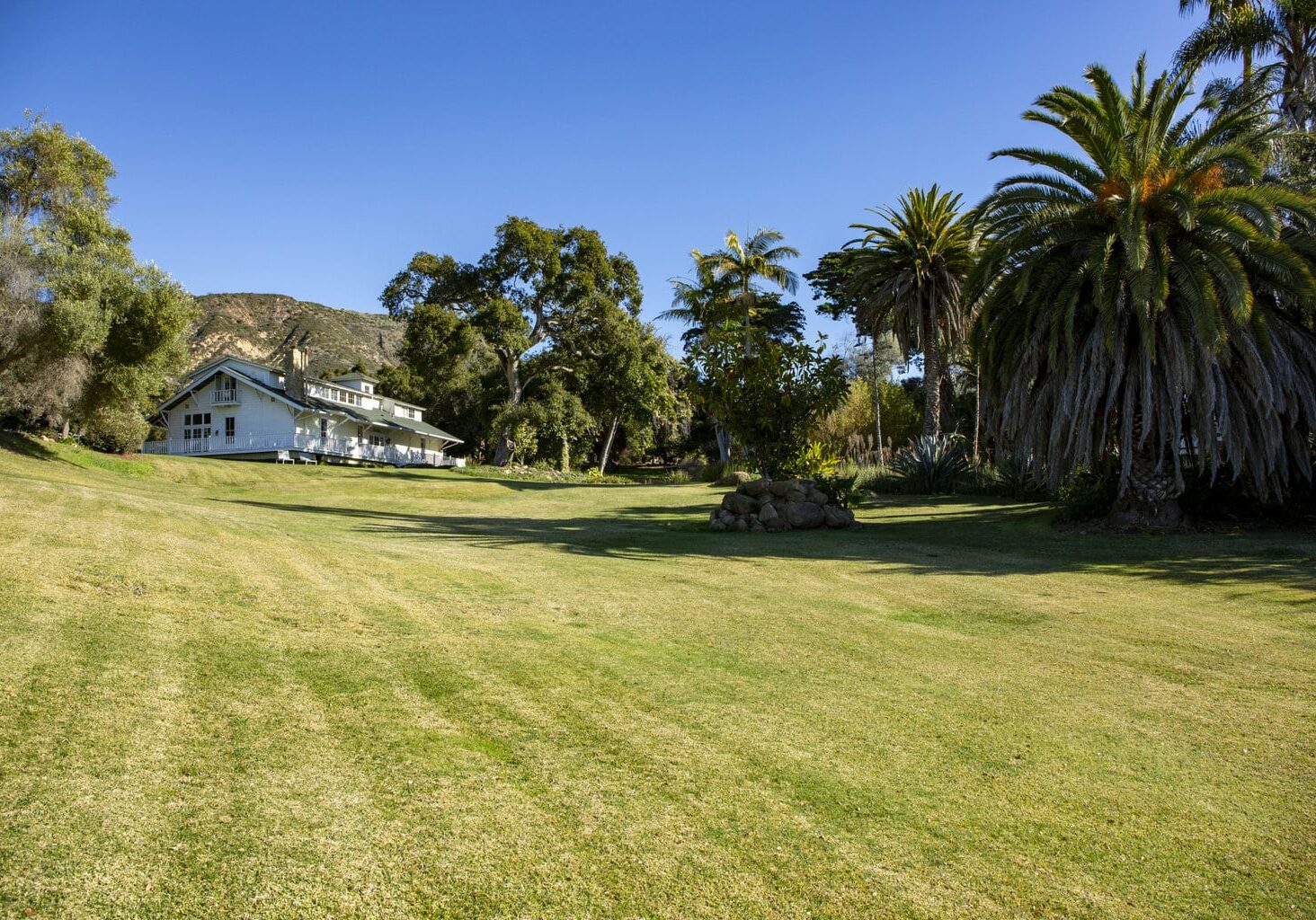 green-lawn-with-ranch-style-home-in-background-in-carpinteria-california